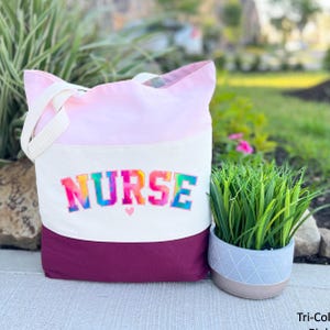 Cute Nurse Tote Bag, Nurse Appreciation Gift, Nurse Week Gift, Nursing Student Bag, Tote Bags For Nurse