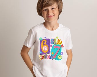 Youth Six Seven T-shirt, 6 7 Trend Shirt, Six Seven Trend Shirt, 6-7 Meme Tee, Teen 6 7 Tee