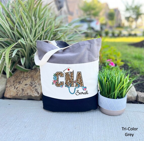 Personalized CNA Nurse Tote Bag, Nurse Assistant Canvas Tote, Personalized Gift For CNA, Appreciation Gift, CNA Tote Bag, Nurse Gift Bag