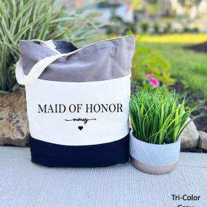 Custom Maid of Honor Tote, Personalized Bridesmaid Bags, Maid of Honor Bag, Bachelorette Tote Bag