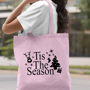 Tis The Season Christmas Tote Bag, Christmas Bag, Employee Christmas Gift, Canvas Tote Bag, Bag For Presents, Christmas Gift Bag image 10