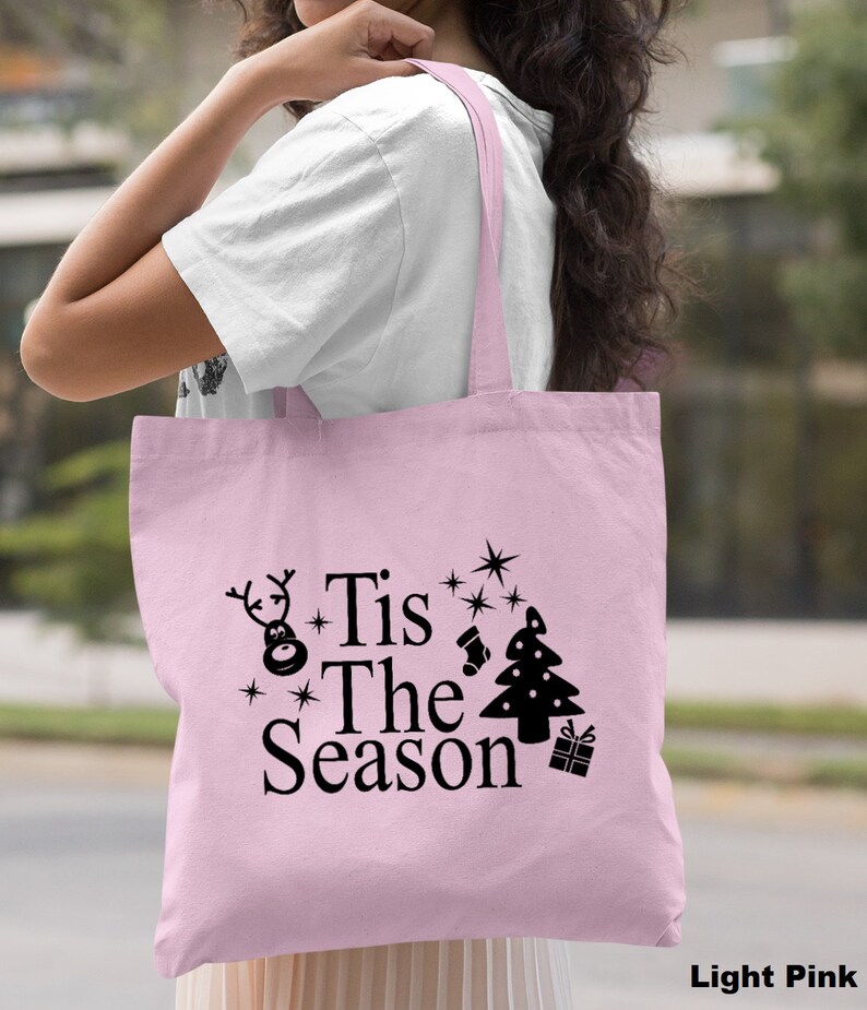 Tis The Season Christmas Tote Bag, Christmas Bag, Employee Christmas Gift, Canvas Tote Bag, Bag For Presents, Christmas Gift Bag image 10