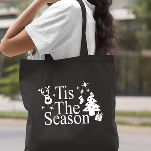 Tis The Season Christmas Tote Bag, Christmas Bag, Employee Christmas Gift, Canvas Tote Bag, Bag For Presents, Christmas Gift Bag image 8