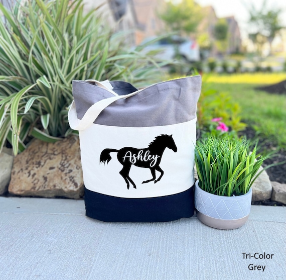 Personalized Horse Tote Bag, Horse Tote Bag, Personalized Gift, Christmas Tote Bag, Horse Lover Gift, Personalized Bag, Equestrian Gifts