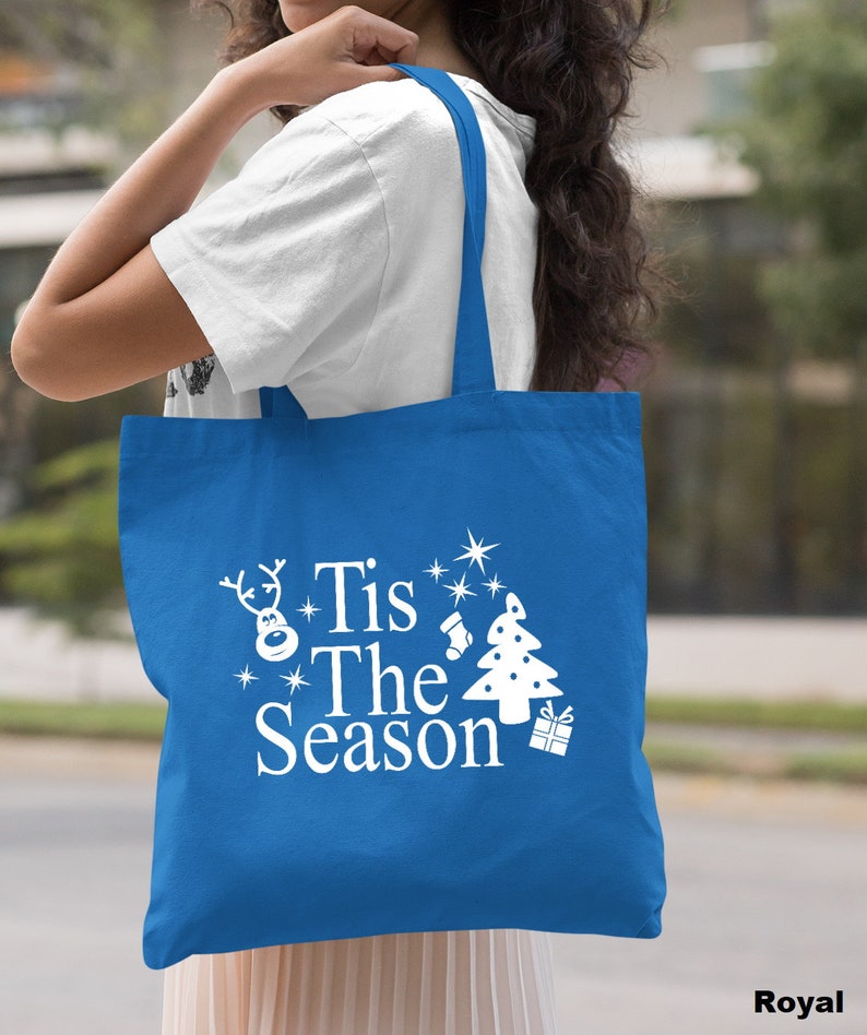 Tis The Season Christmas Tote Bag, Christmas Bag, Employee Christmas Gift, Canvas Tote Bag, Bag For Presents, Christmas Gift Bag image 7