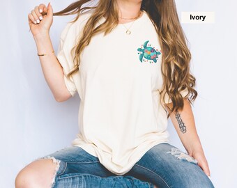 Comfort Colors® T-shirt, Tortoise Shirt, Tropical Sea Turtle T-Shirt, Ocean Lover Gift, Summer Beach Shirt, Cute Turtle Shirt, Turtle Tee