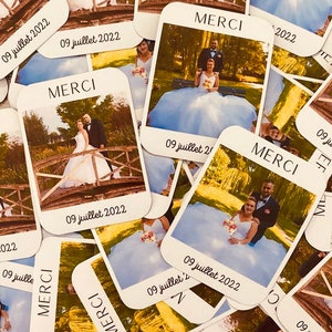 Magnets photos, Remerciements , Cadeaux invités, mariage, baptême