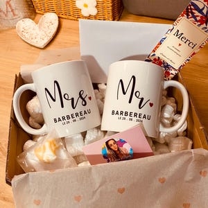 Coffret cadeaux mariage, Cadeau mariage , Cadeau mariés, Cadeaux mariés personnalisés, mug , mug personnalisé, cadeau saint Valentin