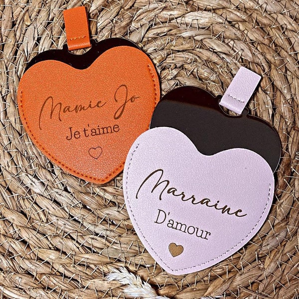 Miroir de poche personnalisable , cadeau personnalisé, cadeau mamie, cadeau mariage, cadeau témoins, cadeau collègues, cadeau anniversaire