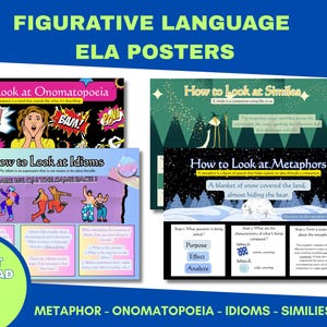 Figuratieve taalposters voor de middelbare school |  Figuratieve taalposters voor de middelbare school |  Taalkunstposter | Metafoor: