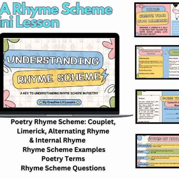 ELA Rhyme Scheme Mini Lesson | Rhyme Scheme Lesson Plan | Rhyme Scheme Slides | Poetry Rhyme Scheme | Rhyme Scheme Poetry Example