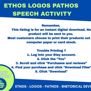 Print. Add Pathos Ethos Logos Pathos Fun Speech Activity | Ethos Logos Pathos Activity ...