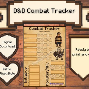 D&D DM Combat Tracker Digital Download / PDF / DM screen accessories / Dungeon master tools / dnd combat