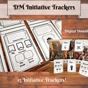 Rastreadores de iniciativa D&D DM Download digital / PDF / Acessórios de tela DM / Ferramentas mestre de masmorras