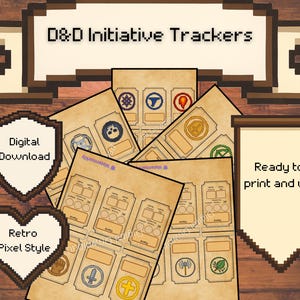 D&D DM Initiative Trackers Digital Download / PDF / DM screen accessories / Dungeon master tools