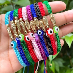 Virgen María, Virgencita de Guadalupe, Mal de Ojo, Pulsera de Mal de Ojo, Pulseras para Mujer, Joyería de Mal de Ojo, Regalo Hecho a Mano, Católica, Amuleto