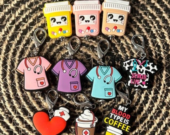 Medical Field Badge Reel Charm, Badge Reel Charm, Christmas Charm, Badge Buddy Charm,Lanyard , Badge Reel, Nurse Accessories, Zipper Charm