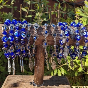 Mal de Ojo, Blue Evil Eye Bracelet, Evil Eye Jewelry, Protection Jewelry, Friendship Bracelet, Hamsa Jewelry, Hamsa Hand Bracelet, Charm
