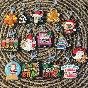 Christmas Badge Reel Charm, Badge Reel Charm, Christmas Charm, Badge Buddy Charm,Lanyard , Badge Reel, Stocking Stuffer, Zipper Charm