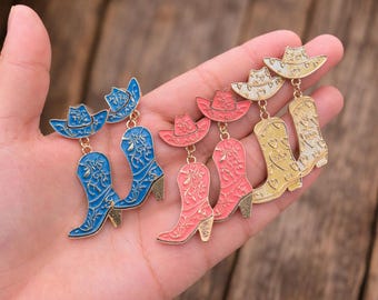 Country Girl, Cowboy Hat Earrings, Cowgirl, Earrings, Western Country, Cowboy, Country Concert, Cowboy Boots, Western Wear, Earrings