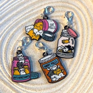 Cat Mom,Cat Charm, Badge Reel Charm, Badge Buddy Charm,Lanyard , Badge Reel, Valentines Day, Zipper Charm, Charm, Keychain, Cat, Kitty Charm