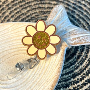 Flower Badge Reel, Smiley Face Badge Reel, Accessories, Retractable Badge Holder, ID Badge Holder, Badge Reel Clip, Badge Reel Holder