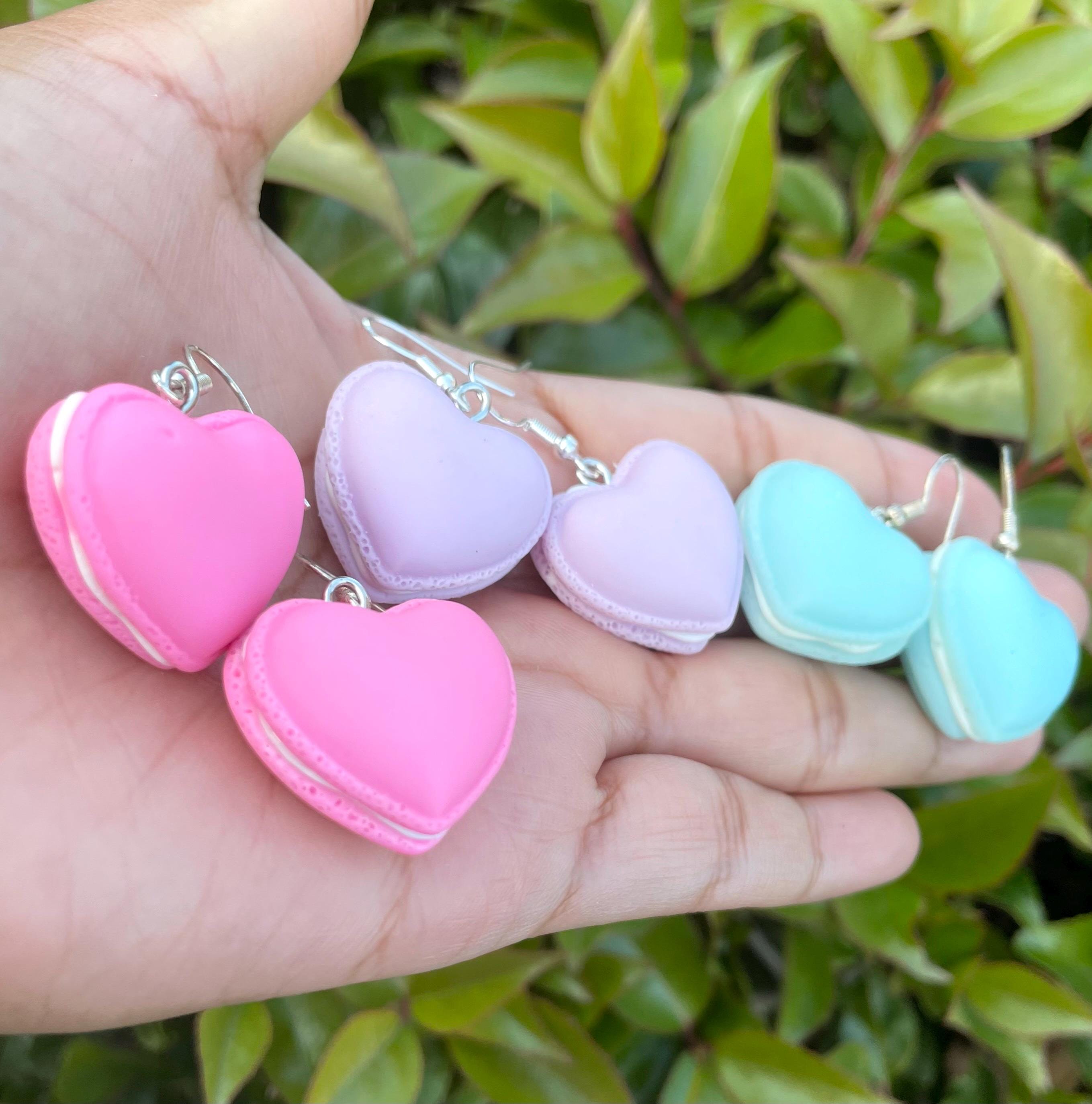 Macaron Heart Earrings - Etsy