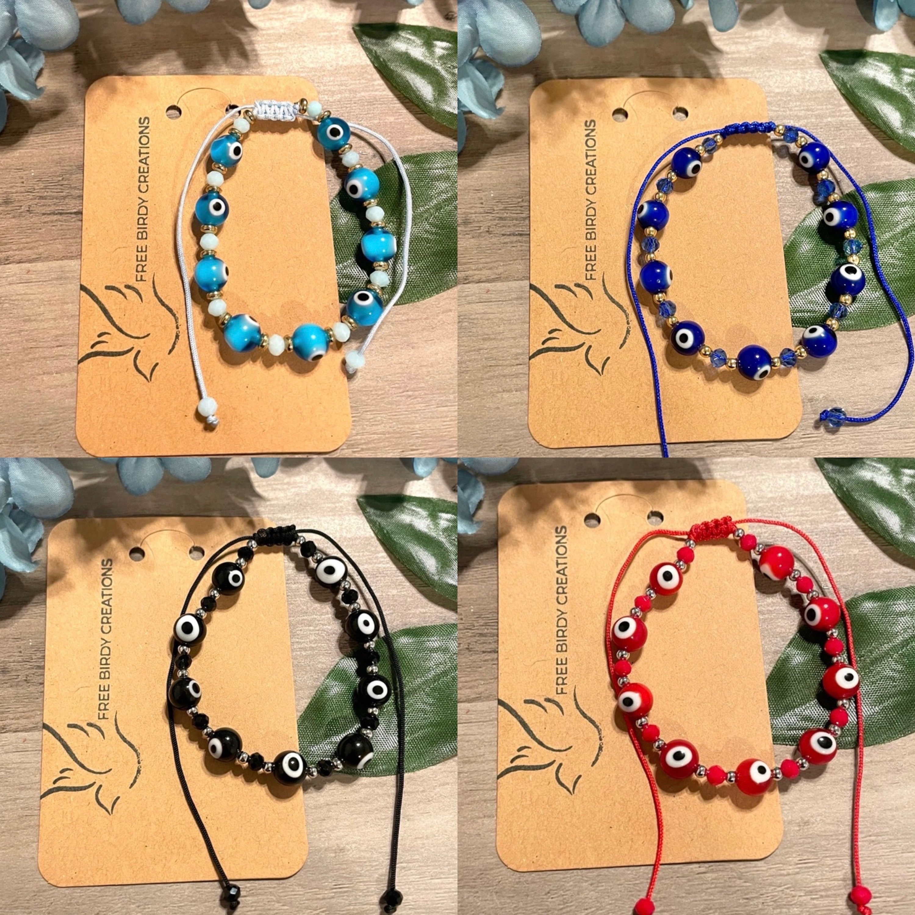 Poranlem Evil Eye Bracelets Pack Mexican Ojo Bracelet Kit Virgin Mary Hamsa Sets for Women Teen Girl Crystal Boho Bead Love Butterfly Cross Blue