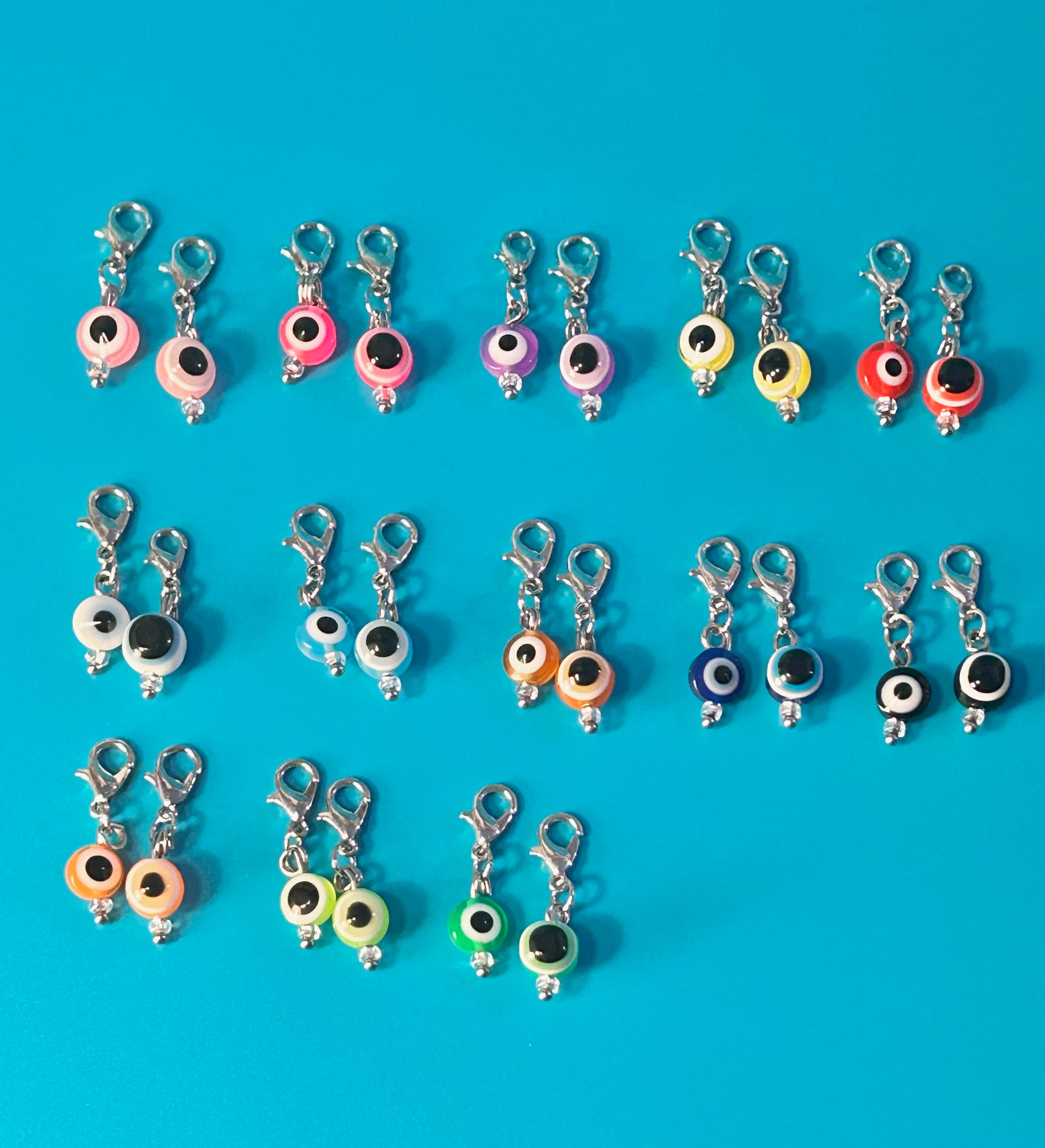 Evil Eye, Charms, Evil Eye Charm, Mal de Ojo, Protection Charm, Badge Reel Charm, Hamsa, Zipper Charm, Dog Charm, Zipper Charm