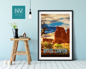 Bryce Canyon National Park Poster: Vintage Utah Travel Print