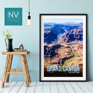 Unique Grand Canyon National Park Wall Art - Arizona National Park Travel Poster - Mountain Landscape Wall Art - Nature Art For Nature Lover