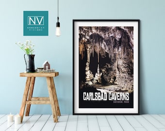 Carlsbad Caverns National Park Print: Vintage Travel Poster