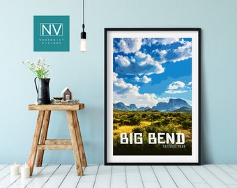Big Bend National Park Print: Vintage Texas Travel Poster