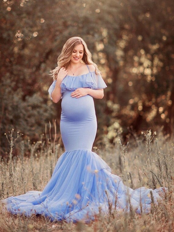 Mermaid Maternity Dress for Photo Shoot Pregnant Women Etsy