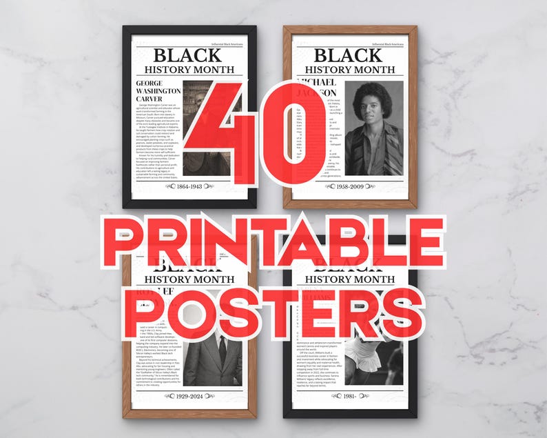 40 Black History Month Posters Bundle, Printable African American ...