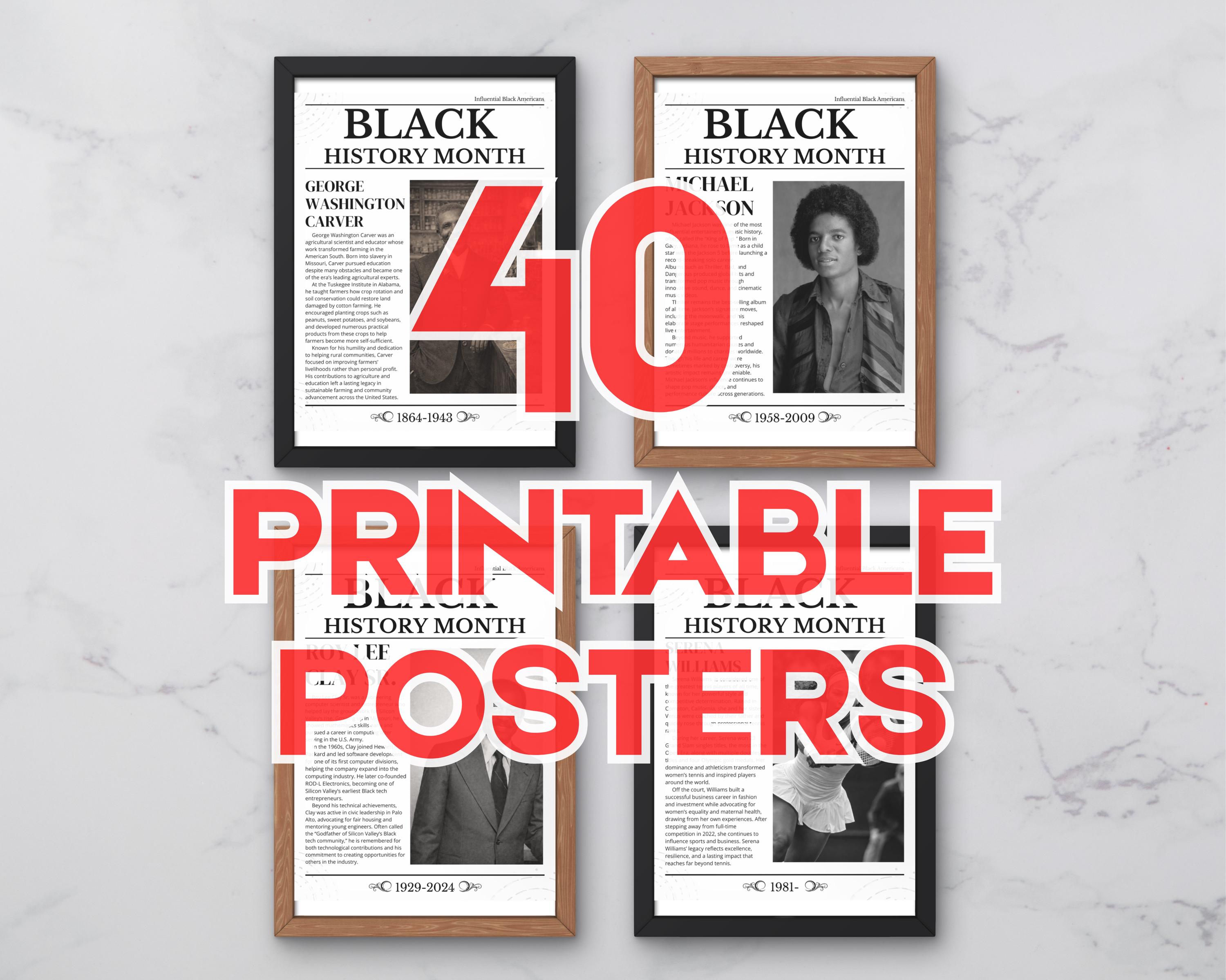 40 Black History Month Posters Bundle, Printable African American ...