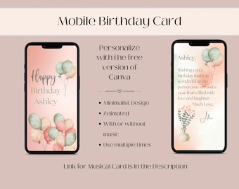 Animated Birthday E-card for Mobile: Canva Template