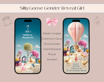 Silly Goose Gender Reveal Video: Baby Girl Announcement (Digital)