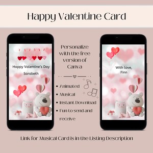 Animated Valentine Greeting Card Video, Editable Valentine Card, Valentine Video Card, valentine card template, Digital Valentine Card
