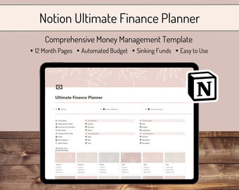 Ultimate Finance Tracker Money Management Planner, Personal Finance Tracker, Notion Budget Template Sinking Funds Challenge Notion Dashboard