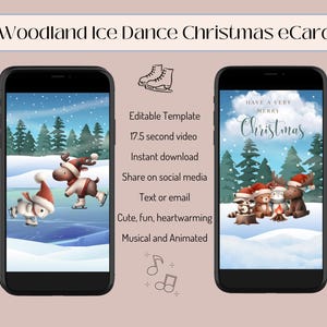 かわいくて心温まるパーソナライズされたクリスマスカードのビデオテンプレート、アニメーション、ミュージカルビデオのクリスマスEカードは、携帯電話でとてもよく映えます