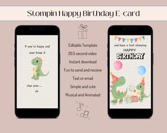 Dinosaur Birthday E-card Video: Animated Musical Greeting (Digital Download)