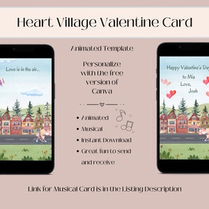 Editable Valentine Video Card, Animated Valentine Greeting Card Video, Valentine Card Template, Digital Valentine Card