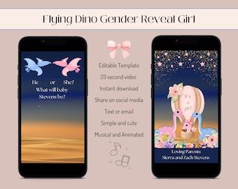 It's a Girl Gender Reveal Video: Flying Dino Announcement (Digital)
