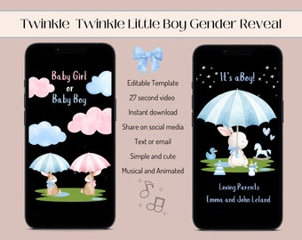 It's a Boy Gender Reveal Video: Animated Musical Announcement (Digital Download)