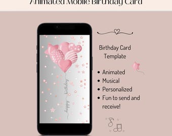 Animated Birthday e-Card: Editable Mobile Video Template