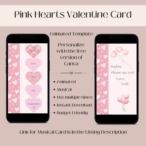 Valentine Video Card, Animated Valentine Greeting Card Video, Editable Valentine Card, Valentine Card Template, Digital Valentine Card