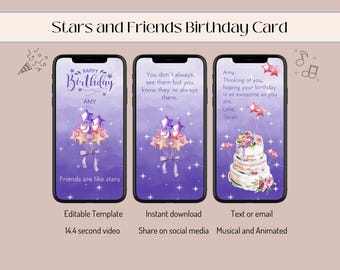 Personalized Animated Birthday E-Card: Canva Template (Digital Download)