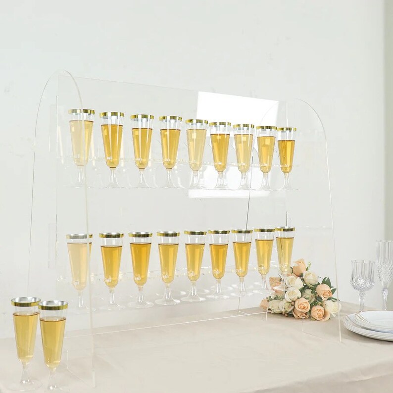 2tier Acrylic Champagne Wall 25 Backdrop Party Decorations Etsy