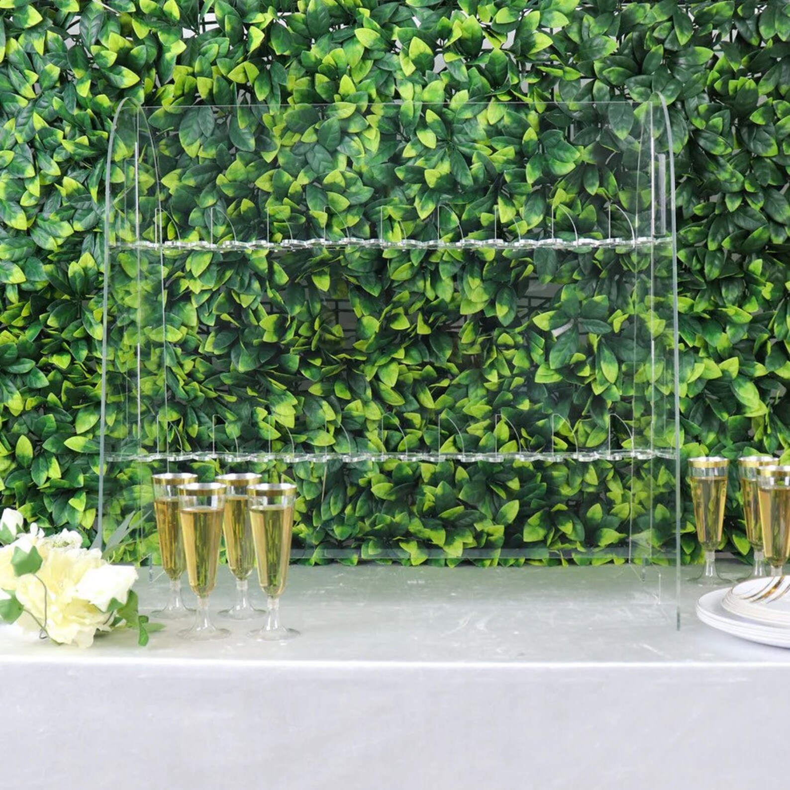 25 Clear 2 Tier Acrylic Champagne Wall Backdrop Party Etsy